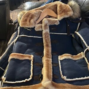 Jordan Craig Navy and Tan Kids Coat